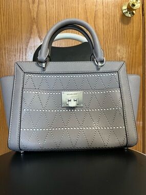 MICHAEL Michael Kors Gray Tina Small Zip Satchel